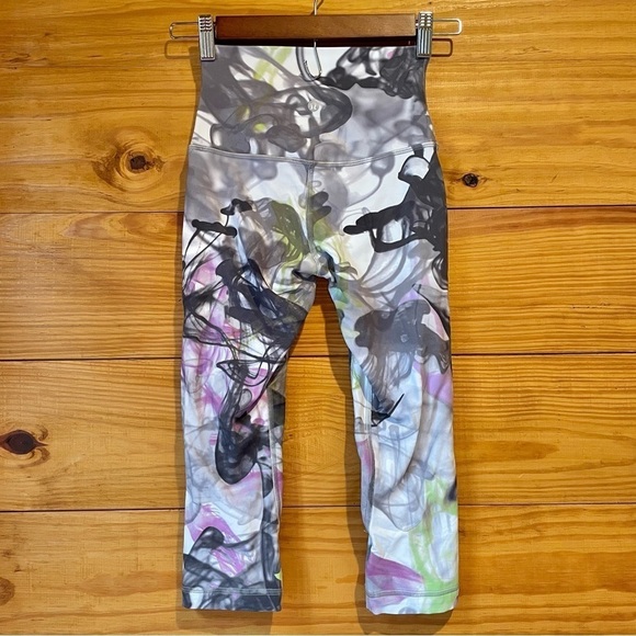 Lululemon Align High Rise Crop Leggings Unicorn Throwback White Multi 2 W6CJWS - Picture 4 of 11